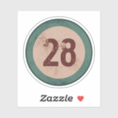 Sticker Vintage Distressed Number 28 (Feuille)