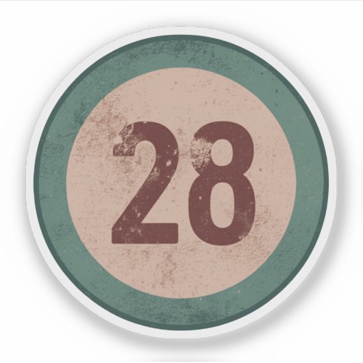 Sticker Vintage Distressed Number 28 (Devant)