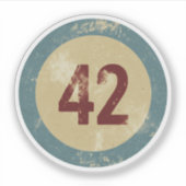 Sticker Vintage Distressed Number 42 (Devant)