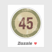 Sticker Vintage Distressed Number 45 (Feuille)