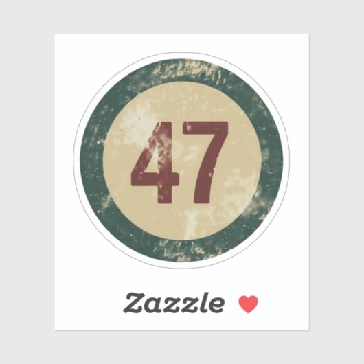 Sticker Vintage Distressed Number 47 (Feuille)