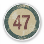 Sticker Vintage Distressed Number 47 (Devant)