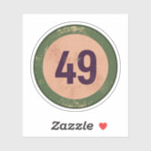 Sticker Vintage Distressed Number 49 (Feuille)