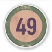 Sticker Vintage Distressed Number 49 (Devant)