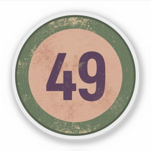 Sticker Vintage Distressed Number 49 (Devant)