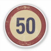 Sticker Vintage Distressed Number 50 (Devant)