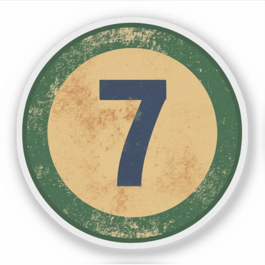Sticker Vintage Distressed Number 7 (Devant)