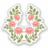 Sticker Vintage Dusty Pink Roses Floral Pattern - Romantic (Recto)