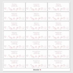 Sticker Vintage Dusty Rose Floral Script Adresse du client