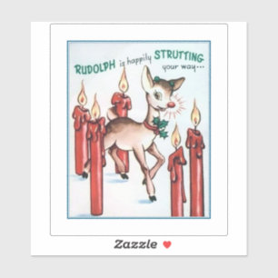 Sticker vintage en vinyle de serrage Rudolph
