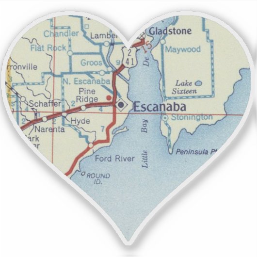 Sticker Vintage Escanaba MI (Devant)