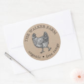 Sticker vintage Farm Fresh Eggs Classic Round (Enveloppe)