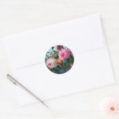 Sticker vintage floral rond (Enveloppe)