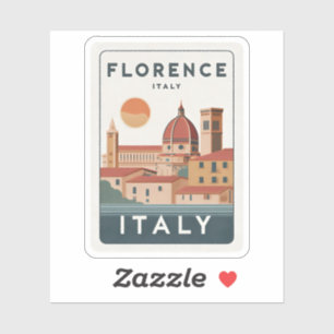 Sticker Vintage Florence Italie Skyline Travel