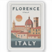 Sticker Vintage Florence Italie Skyline Travel (Devant)