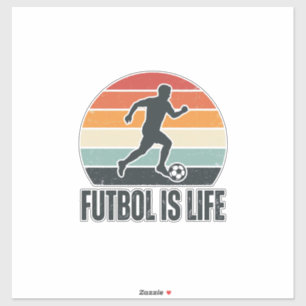 Sticker Vintage Futbol est la vie Conception de maillot de