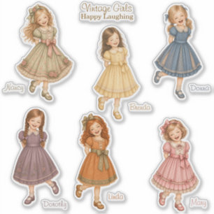 Sticker Vintage Girls : Collection Heureuse et Riante