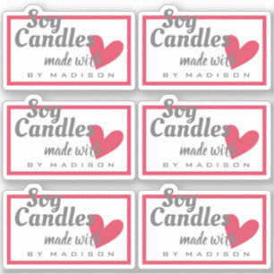 Sticker Vintage gris rouge fait avec des bougies de soja d