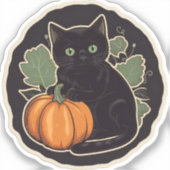 Sticker Vintage Halloween Kitty (Recto)