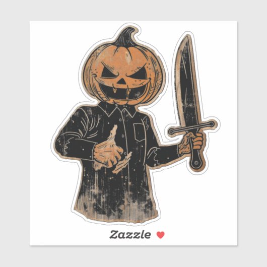 Sticker Vintage Halloween Scandale Jack saison Éffrayante (Feuille)