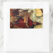 Sticker Vintage Halloween sorcière Tarot noir Chat (Sac)