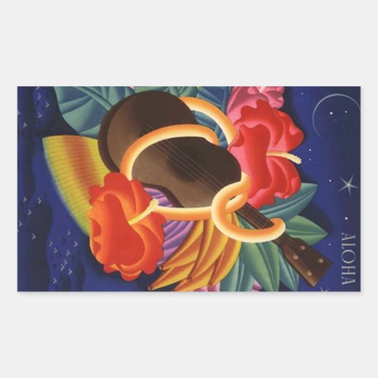Sticker Vintage Hawaiian Ukulele Aloha Nights (Devant)