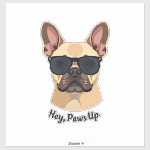 Sticker Vintage Hey, Paws Up Lunettes de soleil Bouledogue