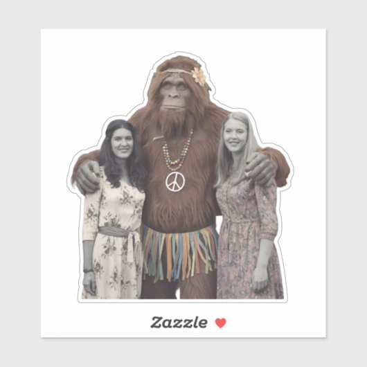 Sticker Vintage Hippie Ladies et Sasquatch (Feuille)