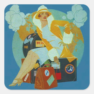 Sticker vintage Jet-Setter Stickers bagage de voya