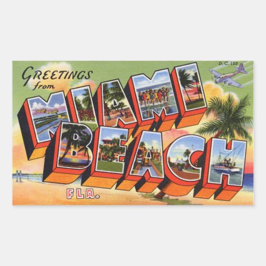Sticker vintage Miami Beach (Devant)