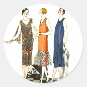 Sticker Vintage Mode Dames Flapper Shift Robe