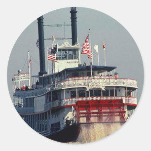 Sticker Vintage New Orleans Stoomboot Paddle River