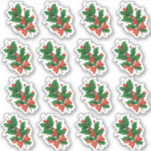 Sticker Vintage Noël Holly Bow Enveloppe Sceau (Devant)