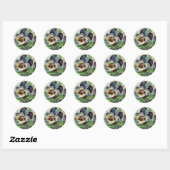 Sticker vintage Pansy Round (Feuille)