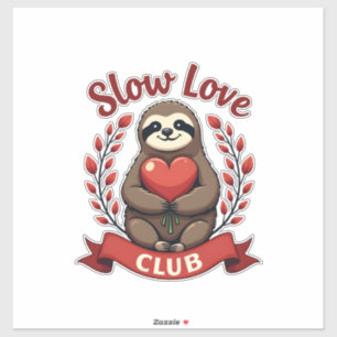 Sticker Vintage Paresseux Saint-Valentin Cœur Mignon Mains