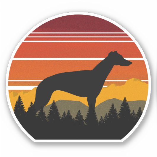 Sticker Vintage pays robuste Ciel Greyhound Chien cadeau (Devant)