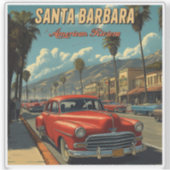 Sticker Vintage Père Noël Barbara, Californie (Devant)