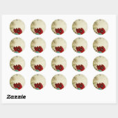 Sticker vintage poppies (Feuille)