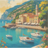 Sticker Vintage Portofino Genova Italie (Devant)