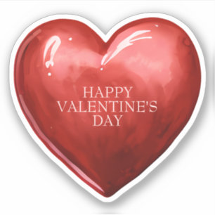 Sticker Vintage Red Heart Valentine's Day