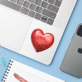 Sticker Vintage Red Heart Valentine's Day (Ordinateur portable avec iPhone)