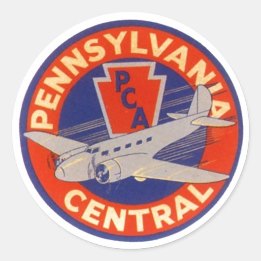 Sticker Vintage Reizen en Pennsylvania Central (Voorkant)