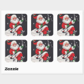 sticker vintage rétro Christmas Holiday Père Noël (Feuille)