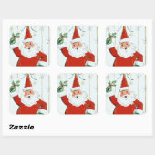 sticker vintage rétro Christmas Holiday Père Noël (Feuille)