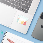 Sticker Vintage Retro Legend Since 1983 (Ordinateur portable avec iPhone)