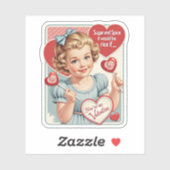 Sticker Vintage Retro Valentine Sugar and Spice (Feuille)