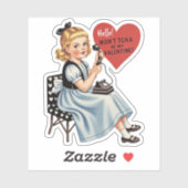 Sticker Vintage Retro Valentine Telephone Be Mine (Feuille)