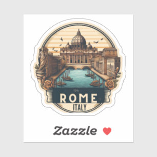 sticker vintage rome italie
