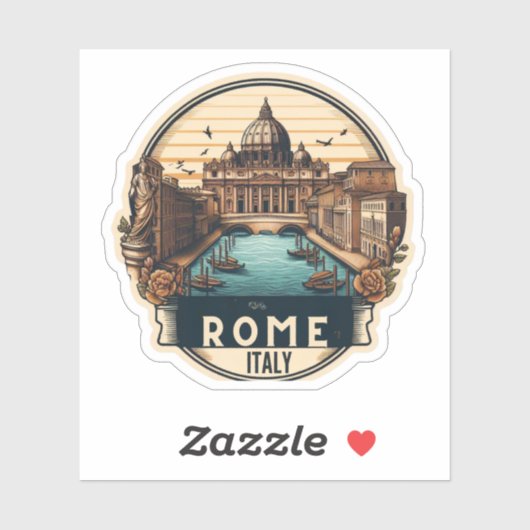 sticker vintage rome italie (Feuille)