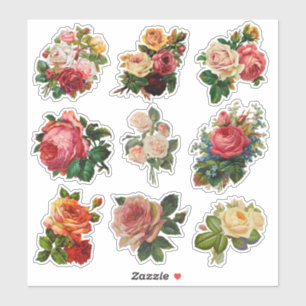 Sticker Vintage Rose Antique Élégant Floral